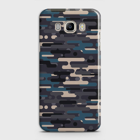 Samsung Galaxy J5 2016 / J510 Cover - Camo Series 2 - Blue & Grey Design - Matte Finish - Snap On Hard Case with LifeTime Colors Guarantee