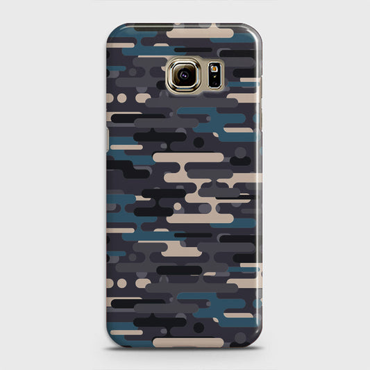 Samsung Galaxy S6 Cover - Camo Series 2 - Blue & Grey Design - Matte Finish - Snap On Hard Case with LifeTime Colors Guarantee
