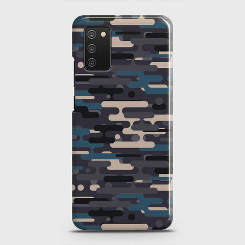 Samsung Galaxy A02s Cover - Camo Series 2 - Blue & Grey Design - Matte Finish - Snap On Hard Case with LifeTime Colors Guarantee