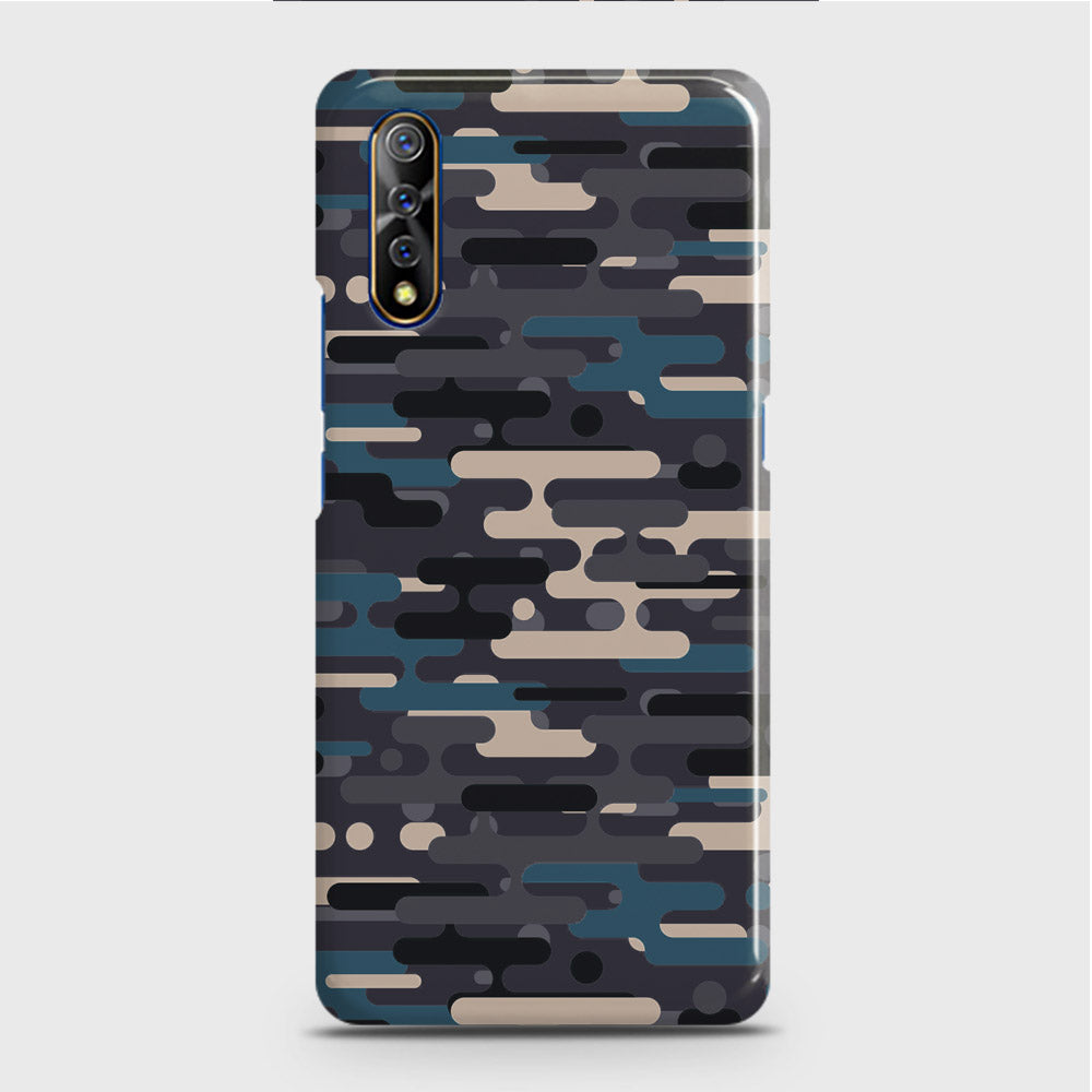 Vivo S1 Cover - Camo Series 2 - Blue & Grey Design - Matte Finish - Snap On Hard Case with LifeTime Colors Guarantee