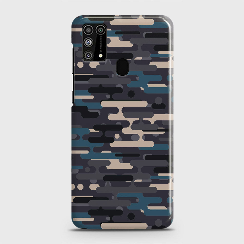 Samsung Galaxy M31 Cover - Camo Series 2 - Blue & Grey Design - Matte Finish - Snap On Hard Case with LifeTime Colors Guarantee