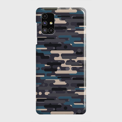 Samsung Galaxy M51 Cover - Camo Series 2 - Blue & Grey Design - Matte Finish - Snap On Hard Case with LifeTime Colors Guarantee