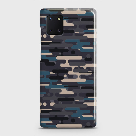 Samsung Galaxy Note 10 Lite Cover - Camo Series 2 - Blue & Grey Design - Matte Finish - Snap On Hard Case with LifeTime Colors Guarantee