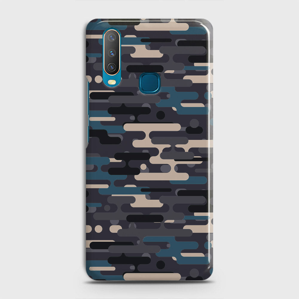 Vivo Y11 2019 Cover - Camo Series 2 - Blue & Grey Design - Matte Finish - Snap On Hard Case with LifeTime Colors Guarantee