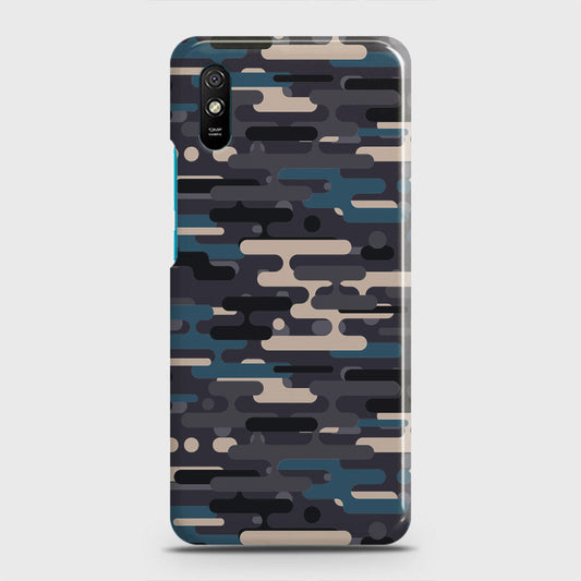 Xiaomi Redmi 9A Cover - Camo Series 2 - Blue & Grey Design - Matte Finish - Snap On Hard Case with LifeTime Colors Guarantee