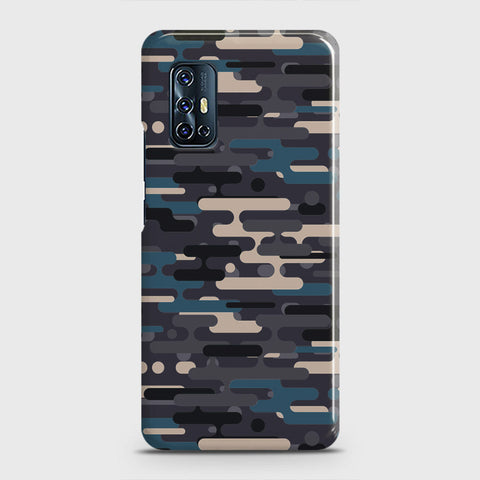Vivo V17 Cover - Camo Series 2 - Blue & Grey Design - Matte Finish - Snap On Hard Case with LifeTime Colors Guarantee
