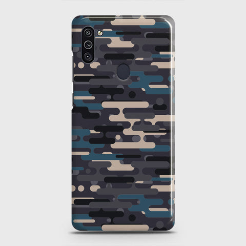 Samsung Galaxy A11 Cover - Camo Series 2 - Blue & Grey Design - Matte Finish - Snap On Hard Case with LifeTime Colors Guarantee