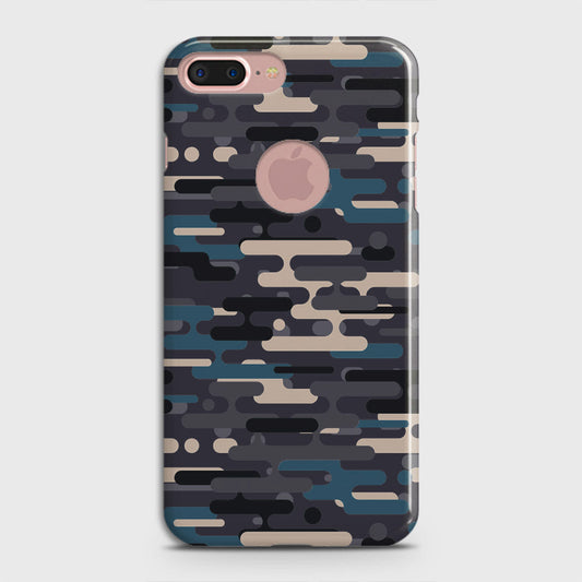 iPhone 8 / 7 Logo Cover - Camo Series 2 - Blue & Grey Design - Matte Finish - Snap On Hard Case with LifeTime Colors Guarantee