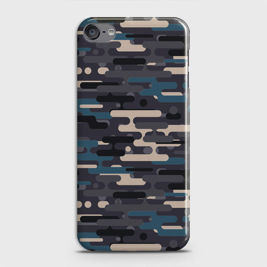 iPod Touch 6 Cover - Camo Series 2 - Blue & Grey Design - Matte Finish - Snap On Hard Case with LifeTime Colors Guarantee