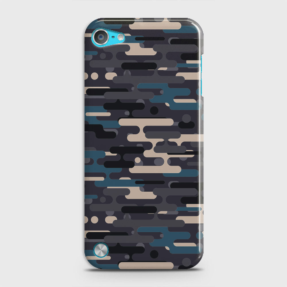 iPod Touch 5 Cover - Camo Series 2 - Blue & Grey Design - Matte Finish - Snap On Hard Case with LifeTime Colors Guarantee