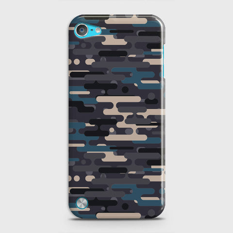 iPod Touch 5 Cover - Camo Series 2 - Blue & Grey Design - Matte Finish - Snap On Hard Case with LifeTime Colors Guarantee