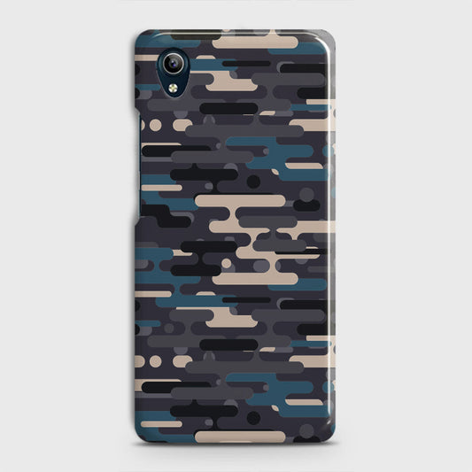 Vivo Y91i Cover - Camo Series 2 - Blue & Grey Design - Matte Finish - Snap On Hard Case with LifeTime Colors Guarantee