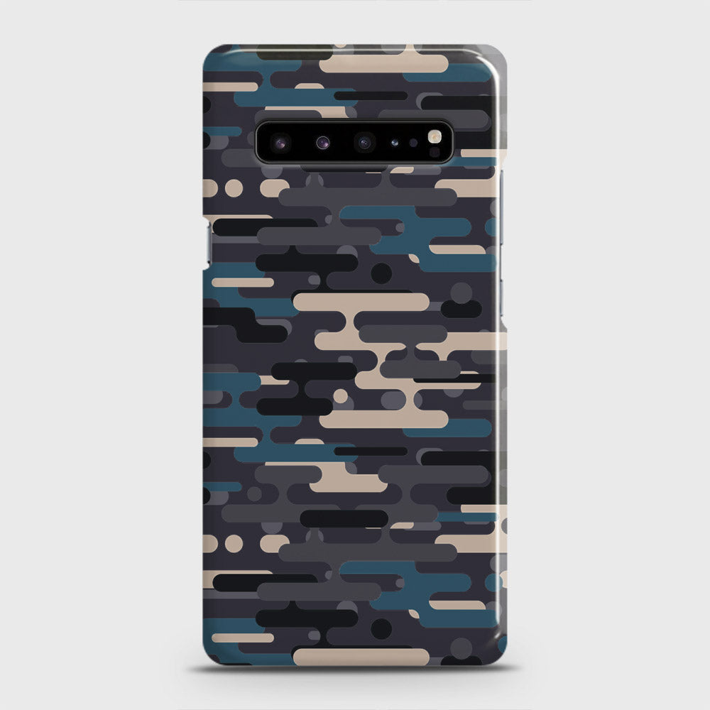 Samsung Galaxy S10 5G Cover - Camo Series 2 - Blue & Grey Design - Matte Finish - Snap On Hard Case with LifeTime Colors Guarantee