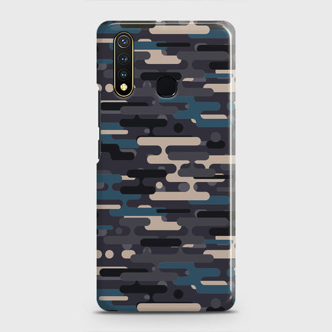Vivo Y19 Cover - Camo Series 2 - Blue & Grey Design - Matte Finish - Snap On Hard Case with LifeTime Colors Guarantee