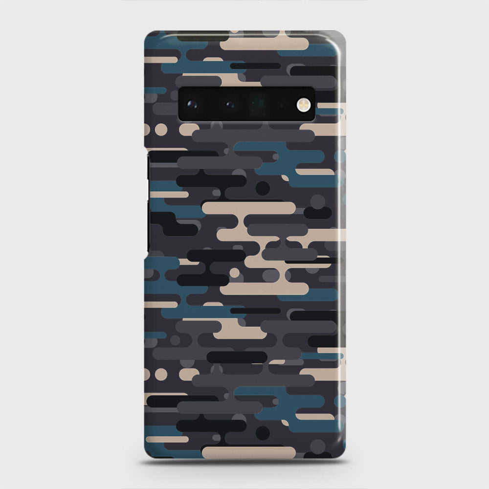 Google Pixel 6 Pro Cover - Camo Series 2 - Blue & Grey Design - Matte Finish - Snap On Hard Case with LifeTime Colors Guarantee (Fast Delivery)