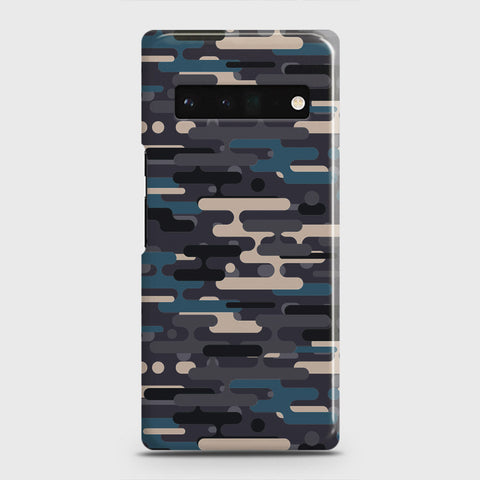 Google Pixel 6 Pro Cover - Camo Series 2 - Blue & Grey Design - Matte Finish - Snap On Hard Case with LifeTime Colors Guarantee (Fast Delivery)