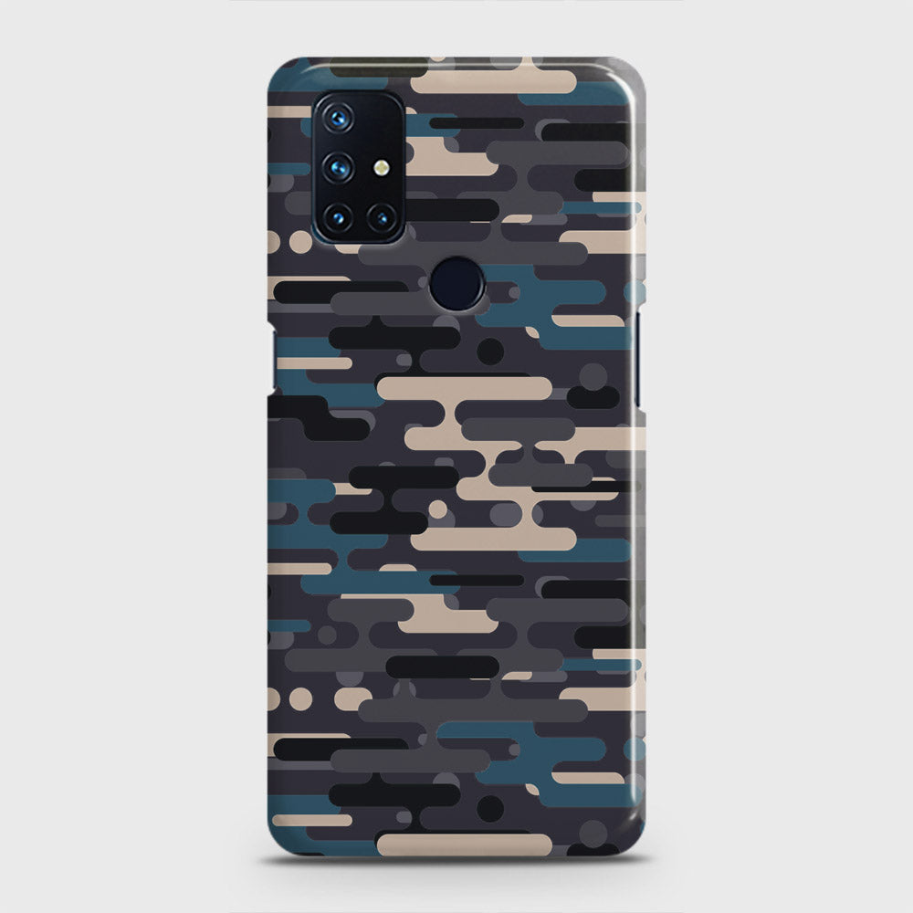 OnePlus Nord N10 5G Cover - Camo Series 2 - Blue & Grey Design - Matte Finish - Snap On Hard Case with LifeTime Colors Guarantee