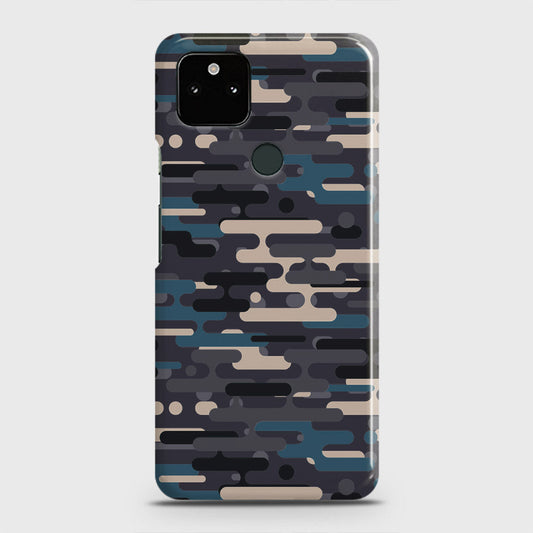 Google Pixel 5a 5G Cover - Camo Series 2 - Blue & Grey Design - Matte Finish - Snap On Hard Case with LifeTime Colors Guarantee
