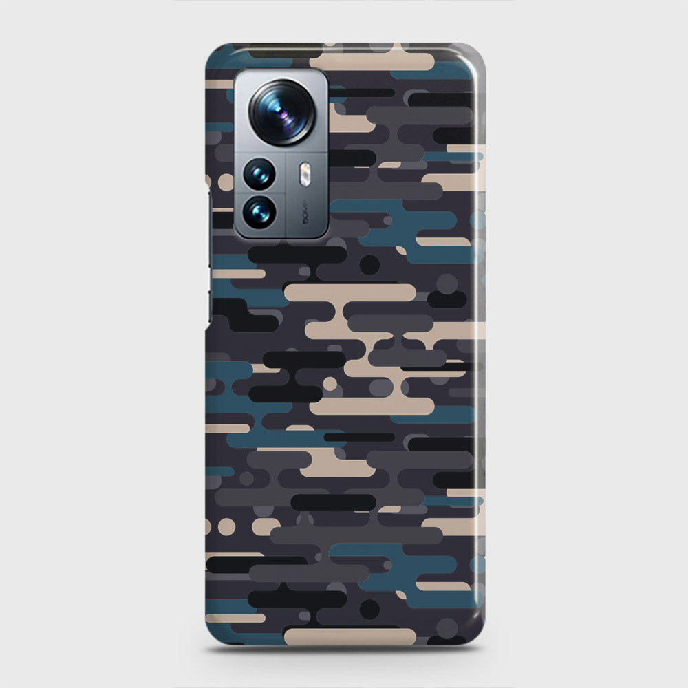 Xiaomi 12 Cover - Camo Series 2 - Blue & Grey Design - Matte Finish - Snap On Hard Case with LifeTime Colors Guarantee