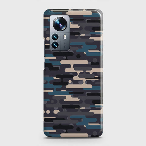Xiaomi 12 Pro Cover - Camo Series 2 - Blue & Grey Design - Matte Finish - Snap On Hard Case with LifeTime Colors Guarantee
