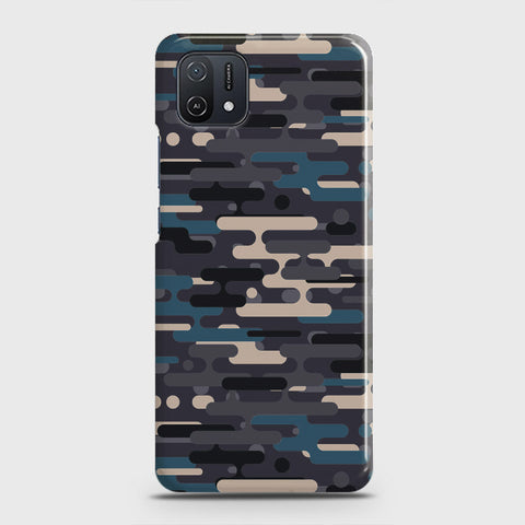 Oppo A16K Cover - Camo Series 2 - Blue & Grey Design - Matte Finish - Snap On Hard Case with LifeTime Colors Guarantee