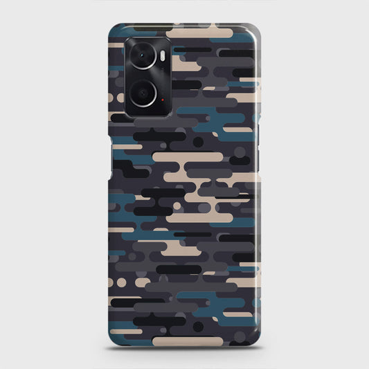Oppo A36 Cover - Camo Series 2 - Blue & Grey Design - Matte Finish - Snap On Hard Case with LifeTime Colors Guarantee