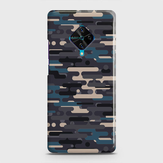 Vivo Y51 (2020 September)  Cover - Camo Series 2 - Blue & Grey Design - Matte Finish - Snap On Hard Case with LifeTime Colors Guarantee