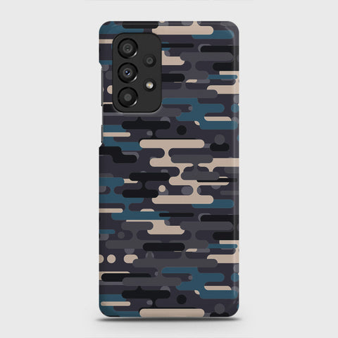 Samsung Galaxy A33 5G Cover - Camo Series 2 - Blue & Grey Design - Matte Finish - Snap On Hard Case with LifeTime Colors Guarantee