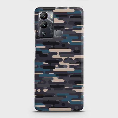 Infinix Hot 12i Cover - Camo Series 2 - Blue & Grey Design - Matte Finish - Snap On Hard Case with LifeTime Colors Guarantee
