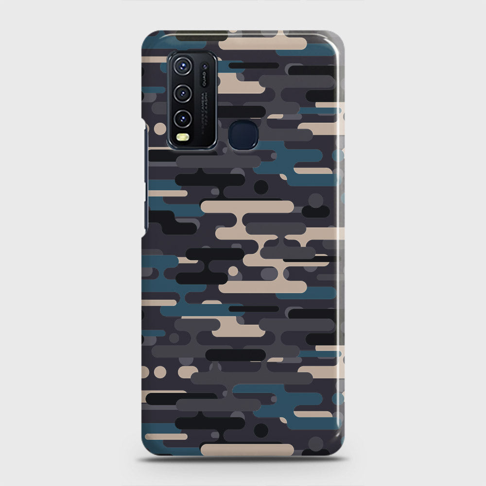Vivo Y50  Cover - Camo Series 2 - Blue & Grey Design - Matte Finish - Snap On Hard Case with LifeTime Colors Guarantee