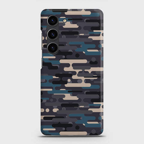 Samsung Galaxy S23 Plus Cover - Camo Series 2 - Blue & Grey Design - Matte Finish - Snap On Hard Case with LifeTime Colors Guarantee