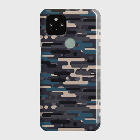 Google Pixel 5 XL Cover - Camo Series 2 - Blue & Grey Design - Matte Finish - Snap On Hard Case with LifeTime Colors Guarantee