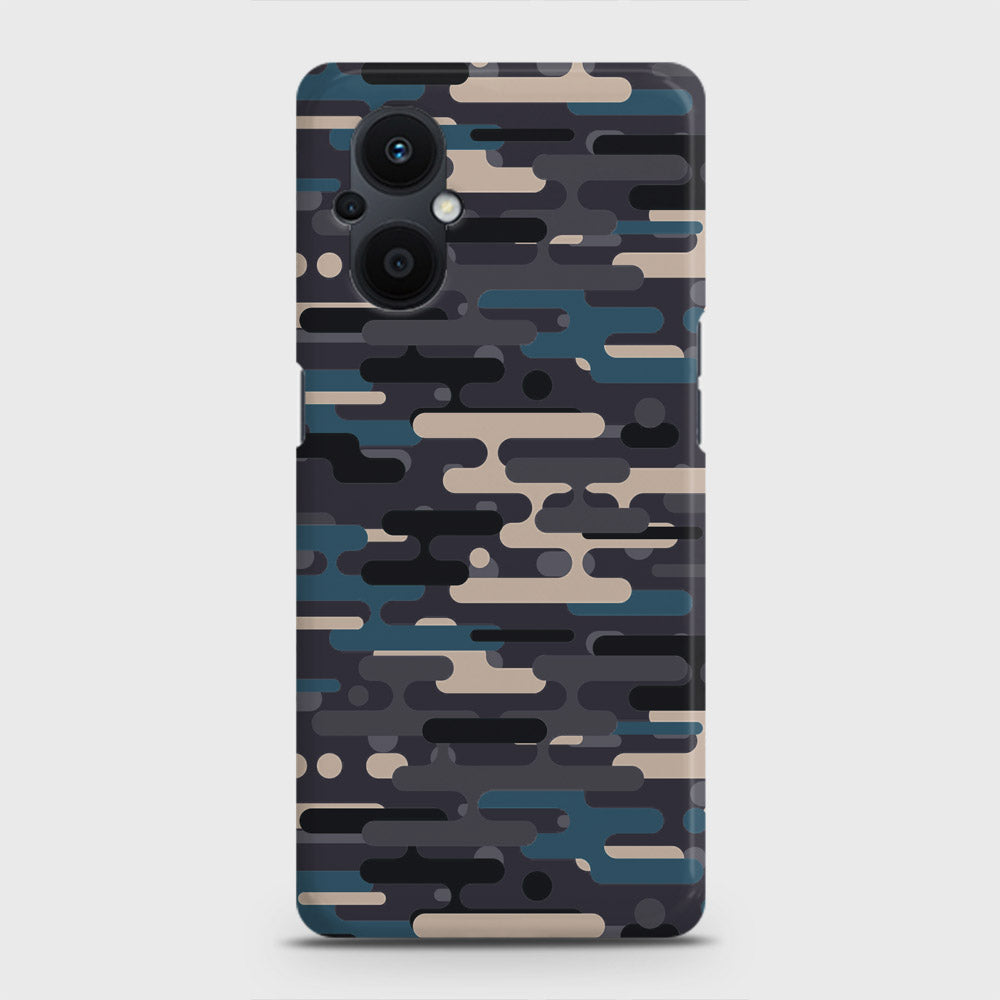 Oppo F21 Pro 5G Cover - Camo Series 2 - Blue & Grey Design - Matte Finish - Snap On Hard Case with LifeTime Colors Guarantee