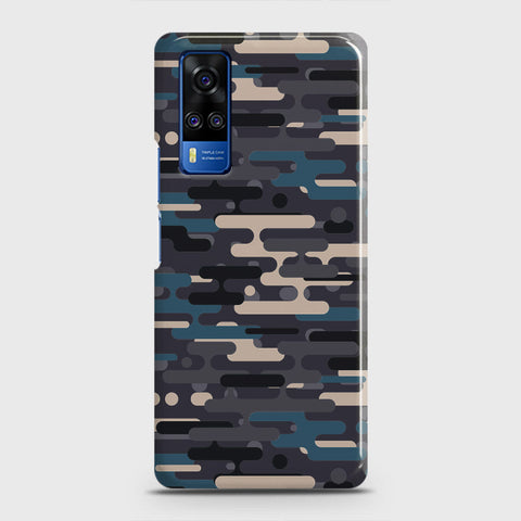Vivo Y51 2020  Cover - Camo Series 2 - Blue & Grey Design - Matte Finish - Snap On Hard Case with LifeTime Colors Guarantee