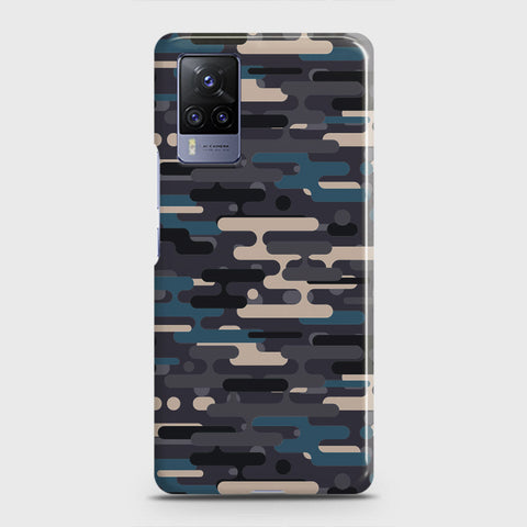 Vivo X60 Pro  Cover - Camo Series 2 - Blue & Grey Design - Matte Finish - Snap On Hard Case with LifeTime Colors Guarantee