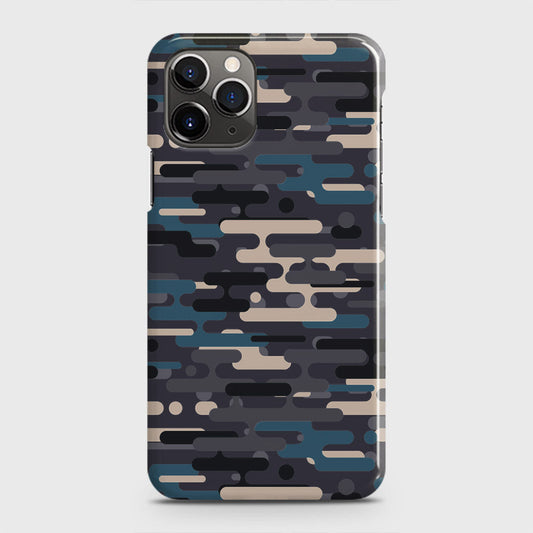 iPhone 11 Pro Cover - Camo Series 2 - Blue & Grey Design - Matte Finish - Snap On Hard Case with LifeTime Colors Guarantee