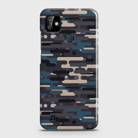 Infinix Smart HD 2021 Cover - Camo Series 2 - Blue & Grey Design - Matte Finish - Snap On Hard Case with LifeTime Colors Guarantee
