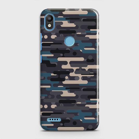 Infinix Smart 2 / X5515 Cover - Camo Series 2 - Blue & Grey Design - Matte Finish - Snap On Hard Case with LifeTime Colors Guarantee
