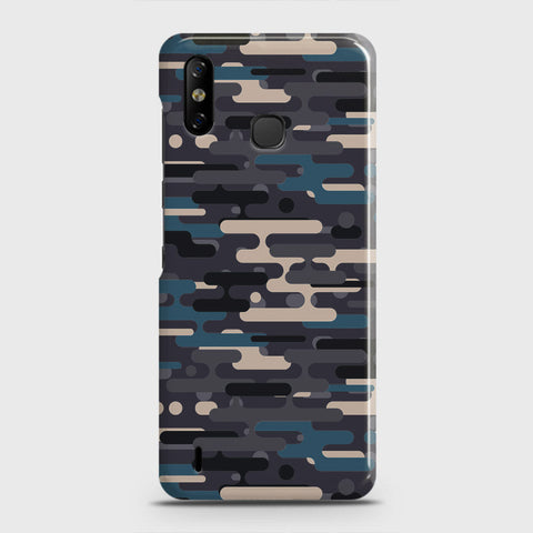 Infinix Smart 4 Cover - Camo Series 2 - Blue & Grey Design - Matte Finish - Snap On Hard Case with LifeTime Colors Guarantee