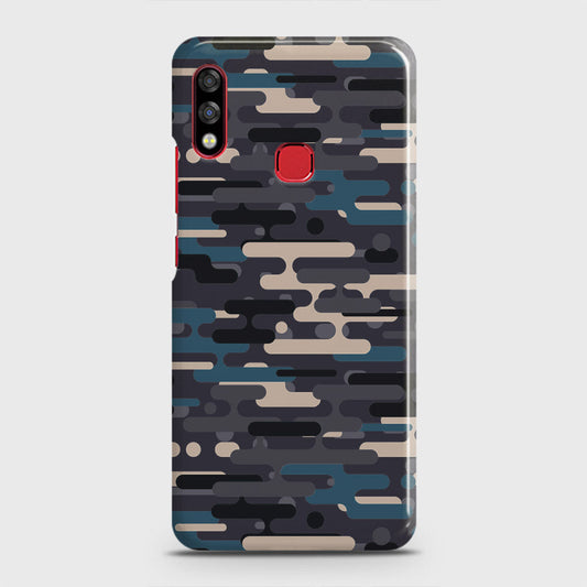 Infinix Hot 7 Pro Cover - Camo Series 2 - Blue & Grey Design - Matte Finish - Snap On Hard Case with LifeTime Colors Guarantee