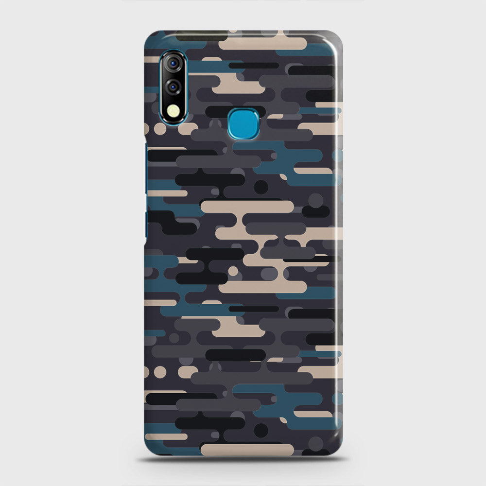 Tecno Camon 12 Cover - Camo Series 2 - Blue & Grey Design - Matte Finish - Snap On Hard Case with LifeTime Colors Guarantee