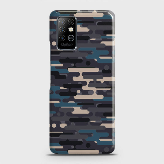 Infinix Note 8 Cover - Camo Series 2 - Blue & Grey Design - Matte Finish - Snap On Hard Case with LifeTime Colors Guarantee
