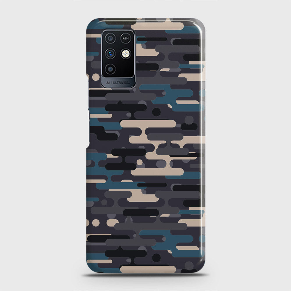 Infinix Note 10 Cover - Camo Series 2 - Blue & Grey Design - Matte Finish - Snap On Hard Case with LifeTime Colors Guarantee
