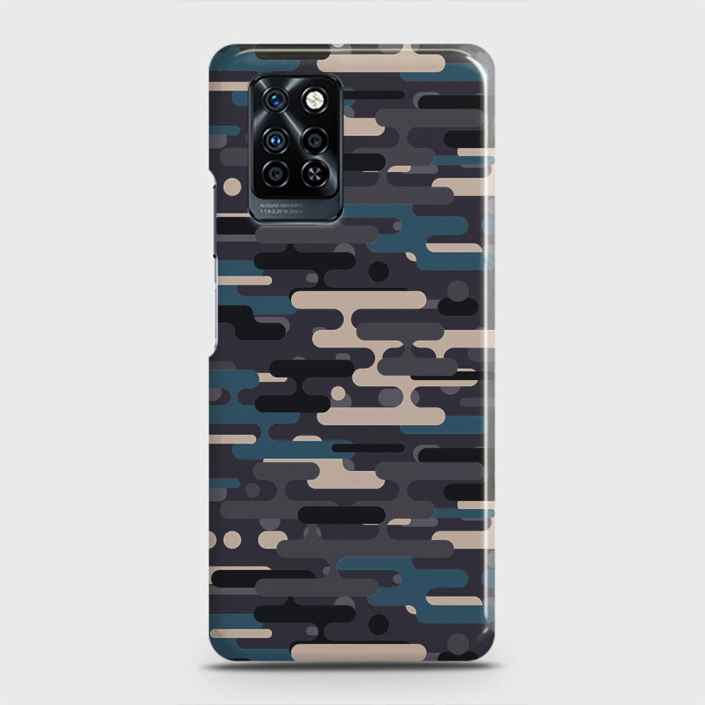 Infinix Note 10 Pro Cover - Camo Series 2 - Blue & Grey Design - Matte Finish - Snap On Hard Case with LifeTime Colors Guarantee