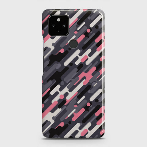 Google Pixel 5 Cover - Camo Series 3 - Pink & Grey Design - Matte Finish - Snap On Hard Case with LifeTime Colors Guarantee