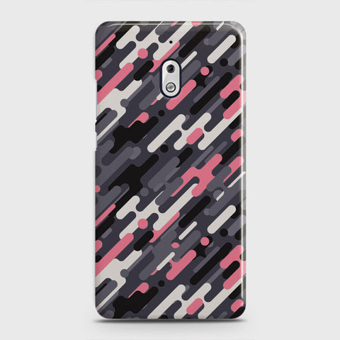 Nokia 2.1 Cover - Camo Series 3 - Pink & Grey Design - Matte Finish - Snap On Hard Case with LifeTime Colors Guarantee