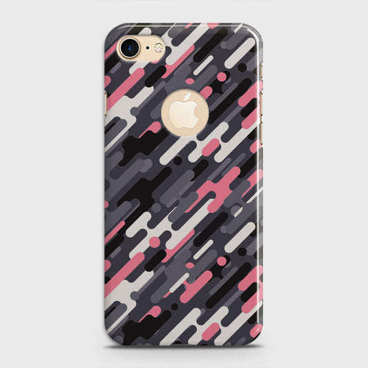iPhone 8 Cover - Camo Series 3 - Pink & Grey Design - Matte Finish - Snap On Hard Case with LifeTime Colors Guarantee