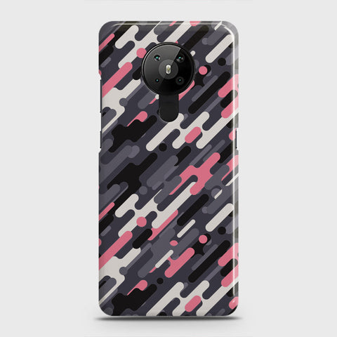 Nokia 5.3  Cover - Camo Series 3 - Pink & Grey Design - Matte Finish - Snap On Hard Case with LifeTime Colors Guarantee