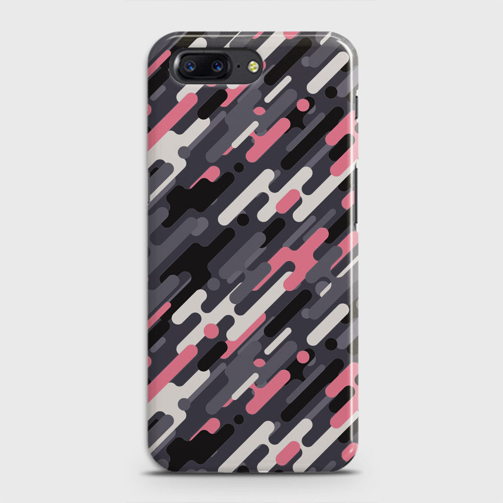 OnePlus 5  Cover - Camo Series 3 - Pink & Grey Design - Matte Finish - Snap On Hard Case with LifeTime Colors Guarantee