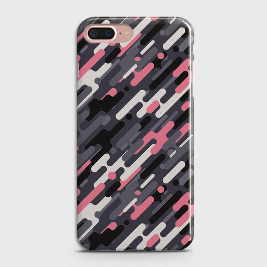 iPhone 8 Plus Cover - Camo Series 3 - Pink & Grey Design - Matte Finish - Snap On Hard Case with LifeTime Colors Guarantee